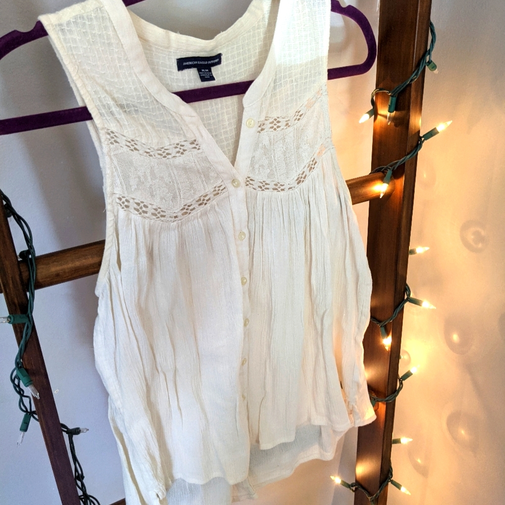 American Eagle Button Down Flowy Top